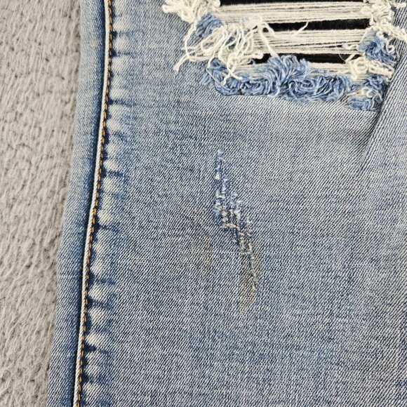 MNML Jeans Mens 34 Blue X203 Stretch Denim Distressed Ripped Slim Fit Pants - Picture 4 of 16